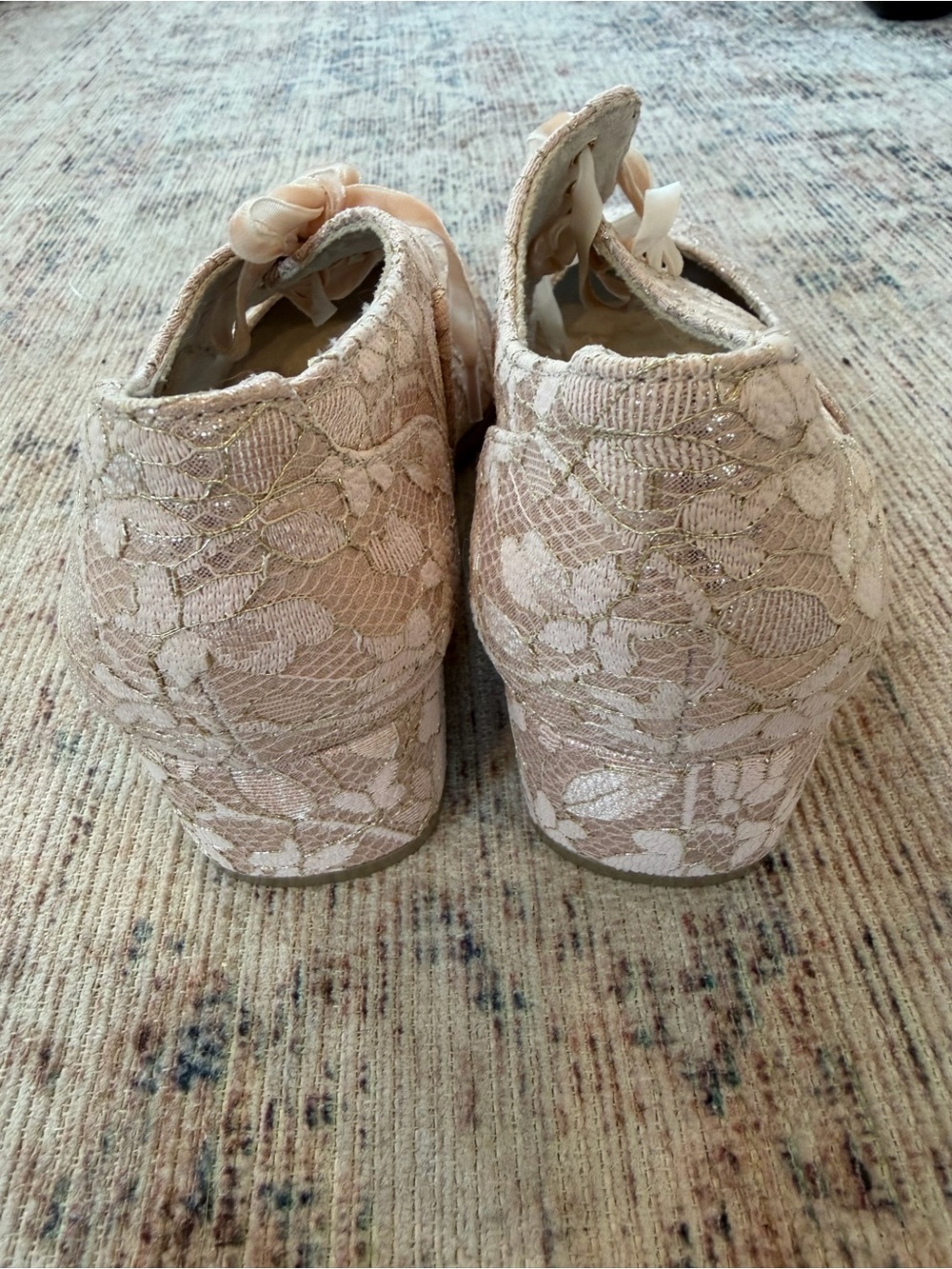 Joyfolie Lace Mary Jane Heels in Blush Pink - Picture 6 of 7